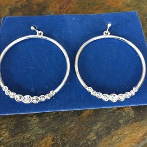 Hoop earrings with rhinestones